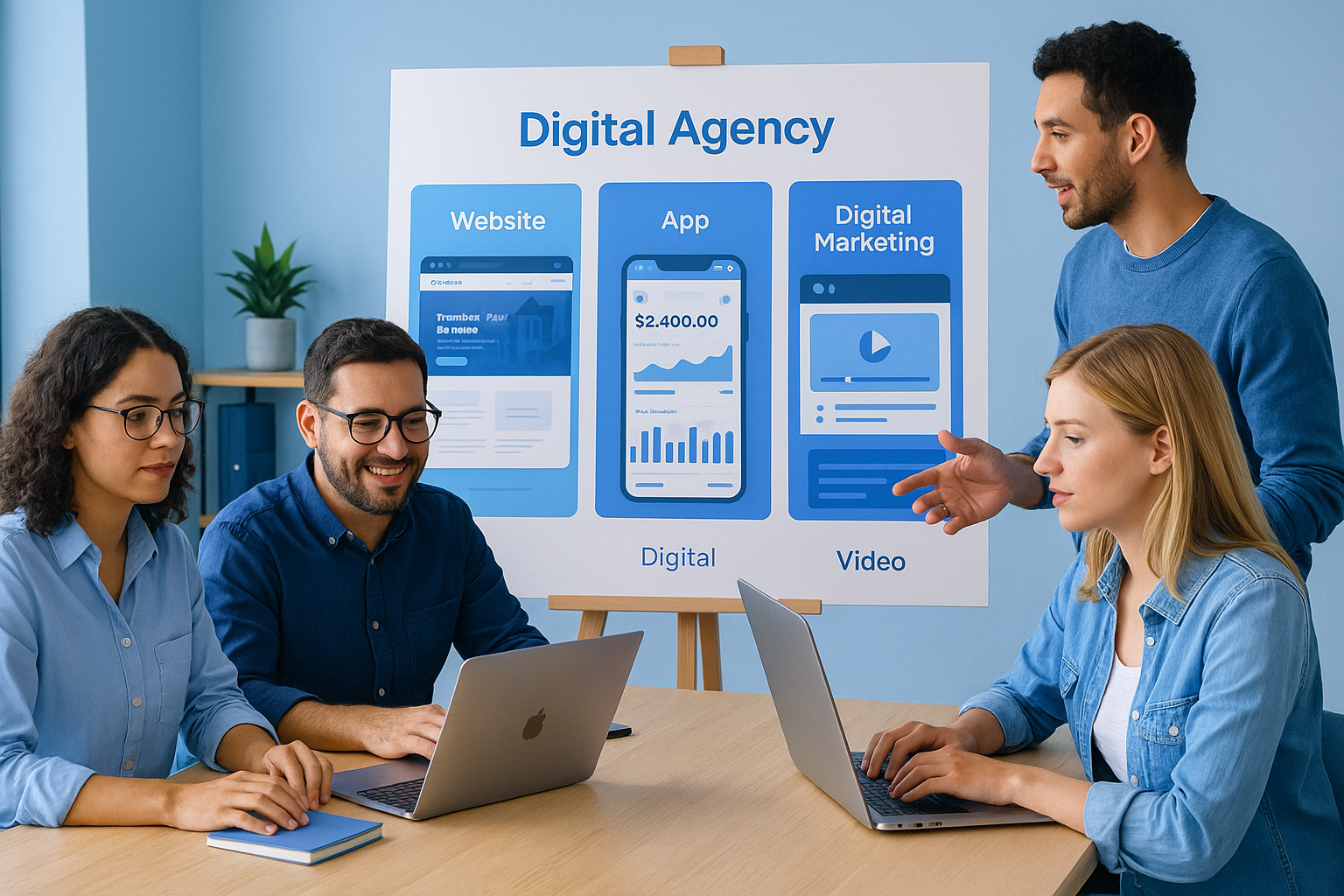Digital team illustration